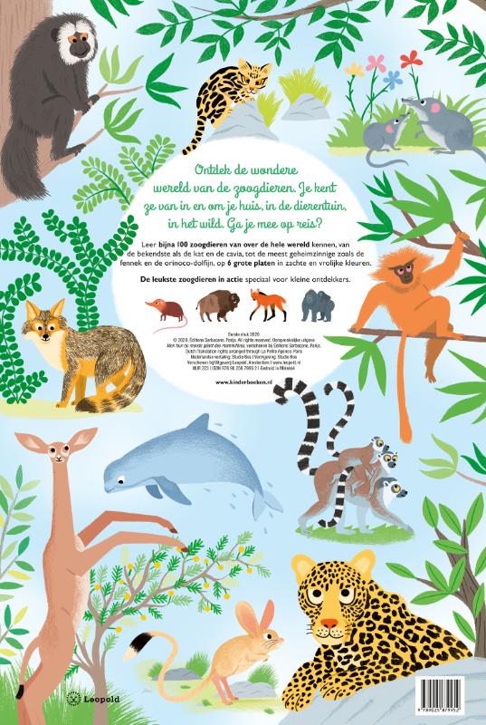 Achterkant van Mijn grote reis om de wereld ZOOGDIEREN