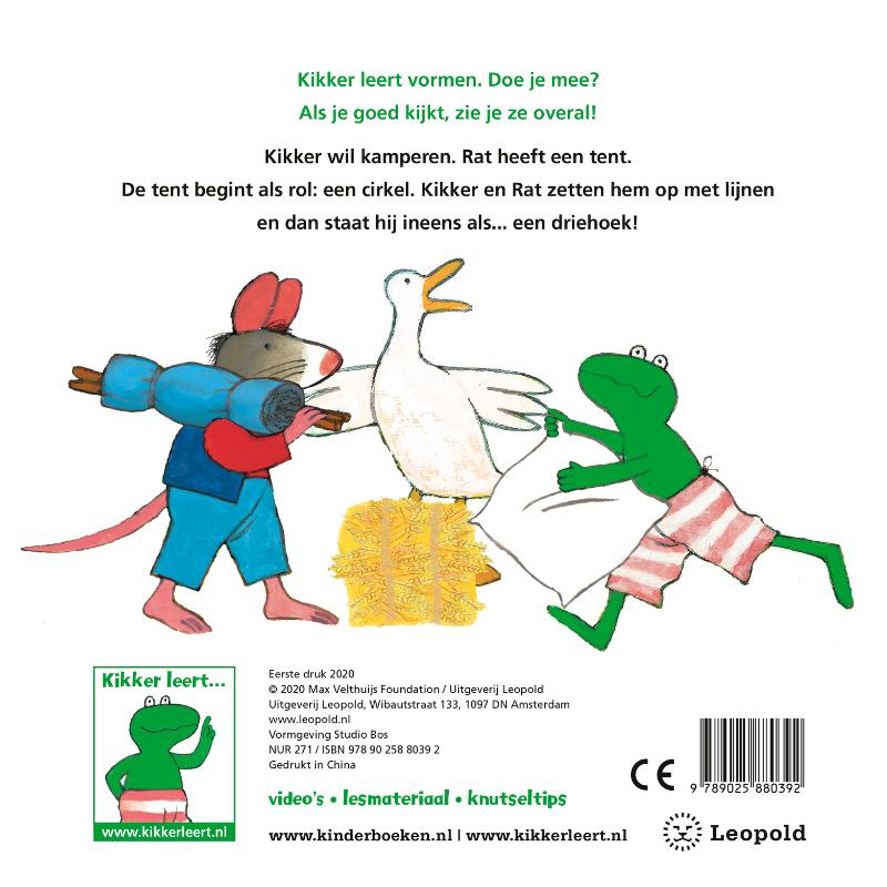 Achterkant van Kikker leert vormen