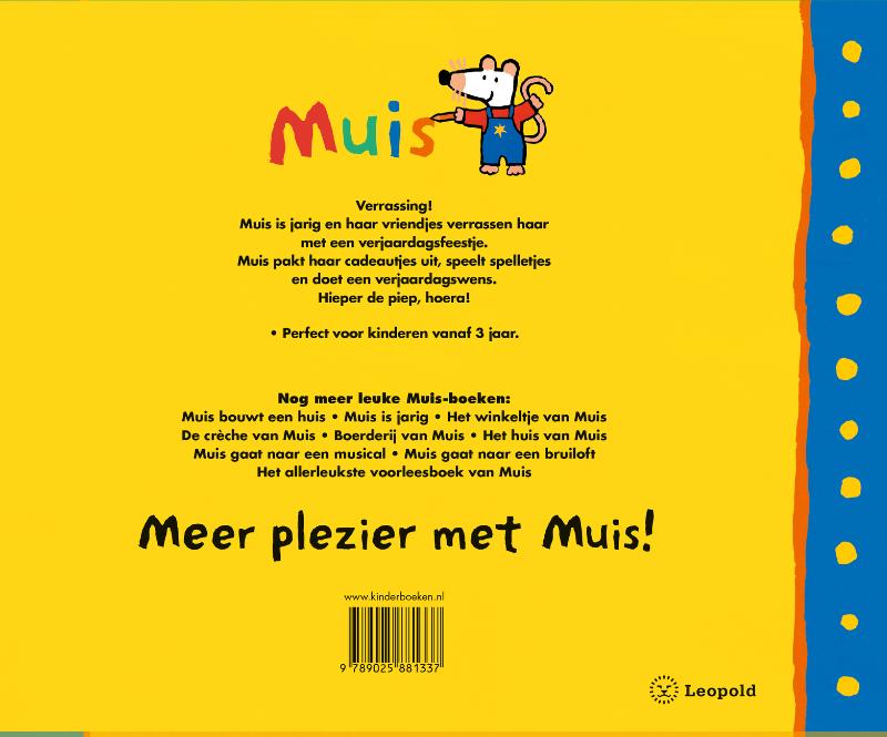 Achterkant van Het verjaardagsfeestje voor Muis