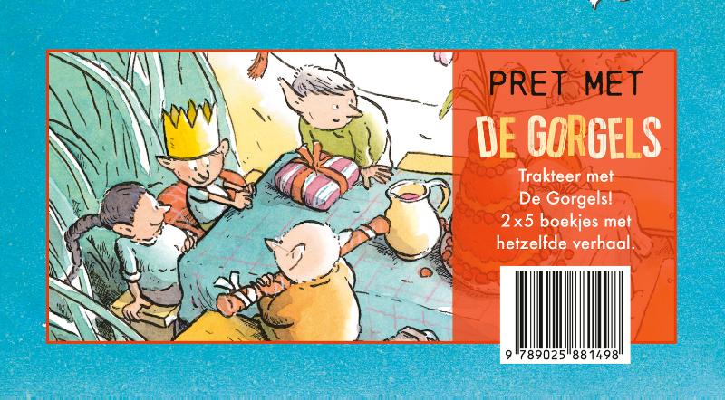 Achterkant van De Gorgels - uitdeelboekjes