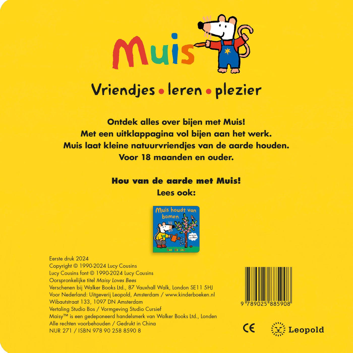 Achterkant van Muis houdt van bijen