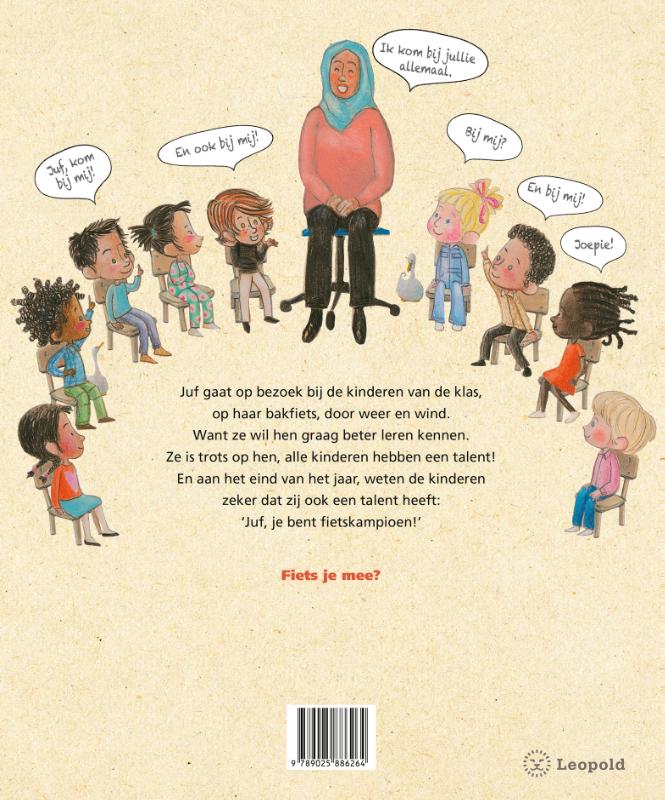 Achterkant van Juf op de bakfiets