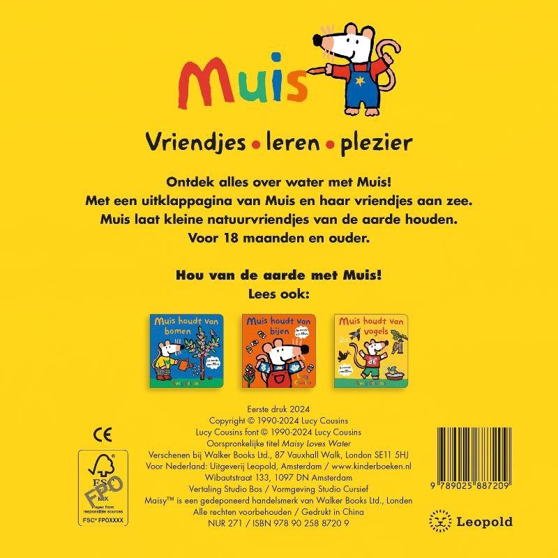 Achterkant van Muis houdt van water