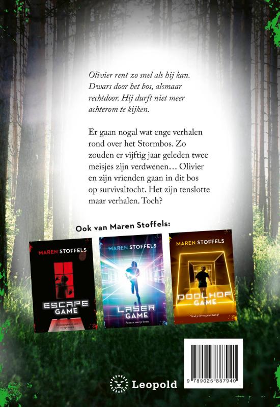 Achterkant van Survival Game