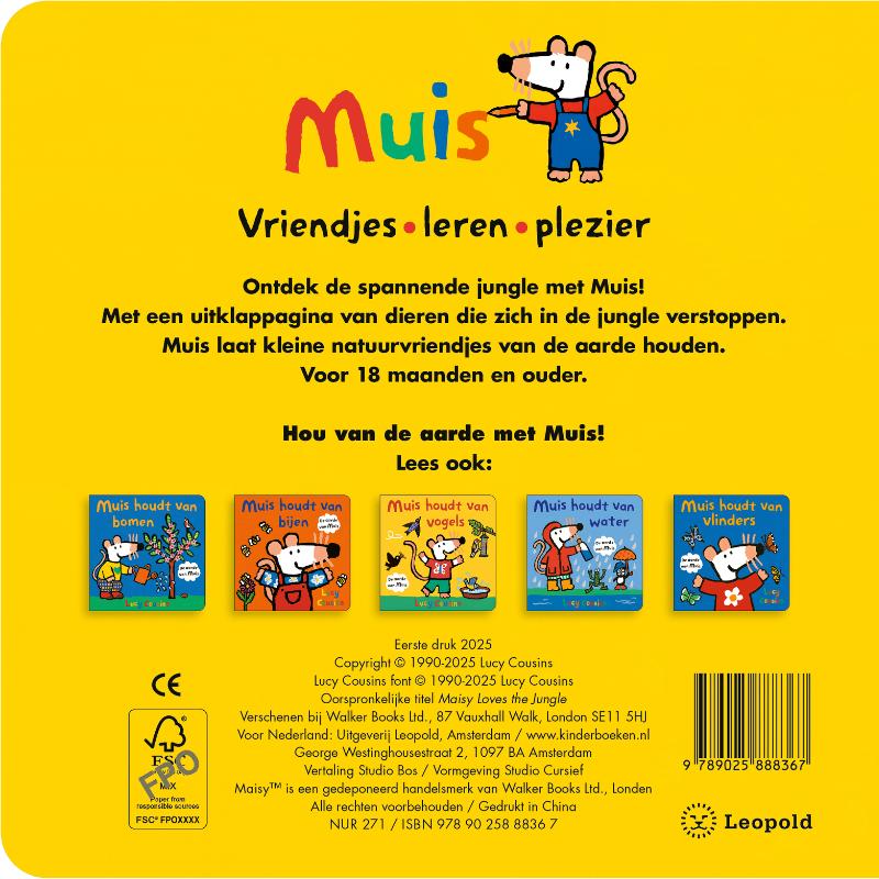 Achterkant van Muis houdt van de jungle