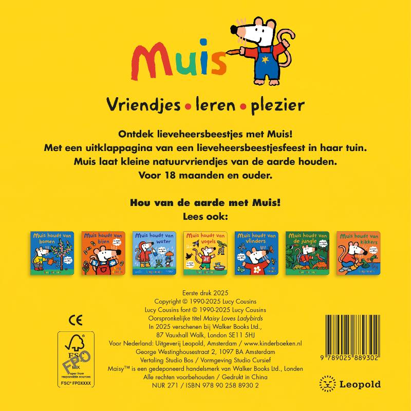 Achterkant van Muis houdt van lieveheersbeestjes