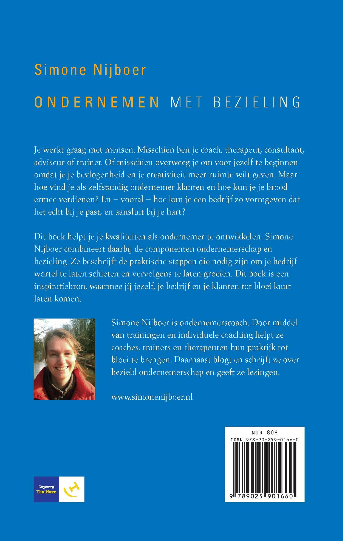 Achterkant van Ondernemen met bezieling