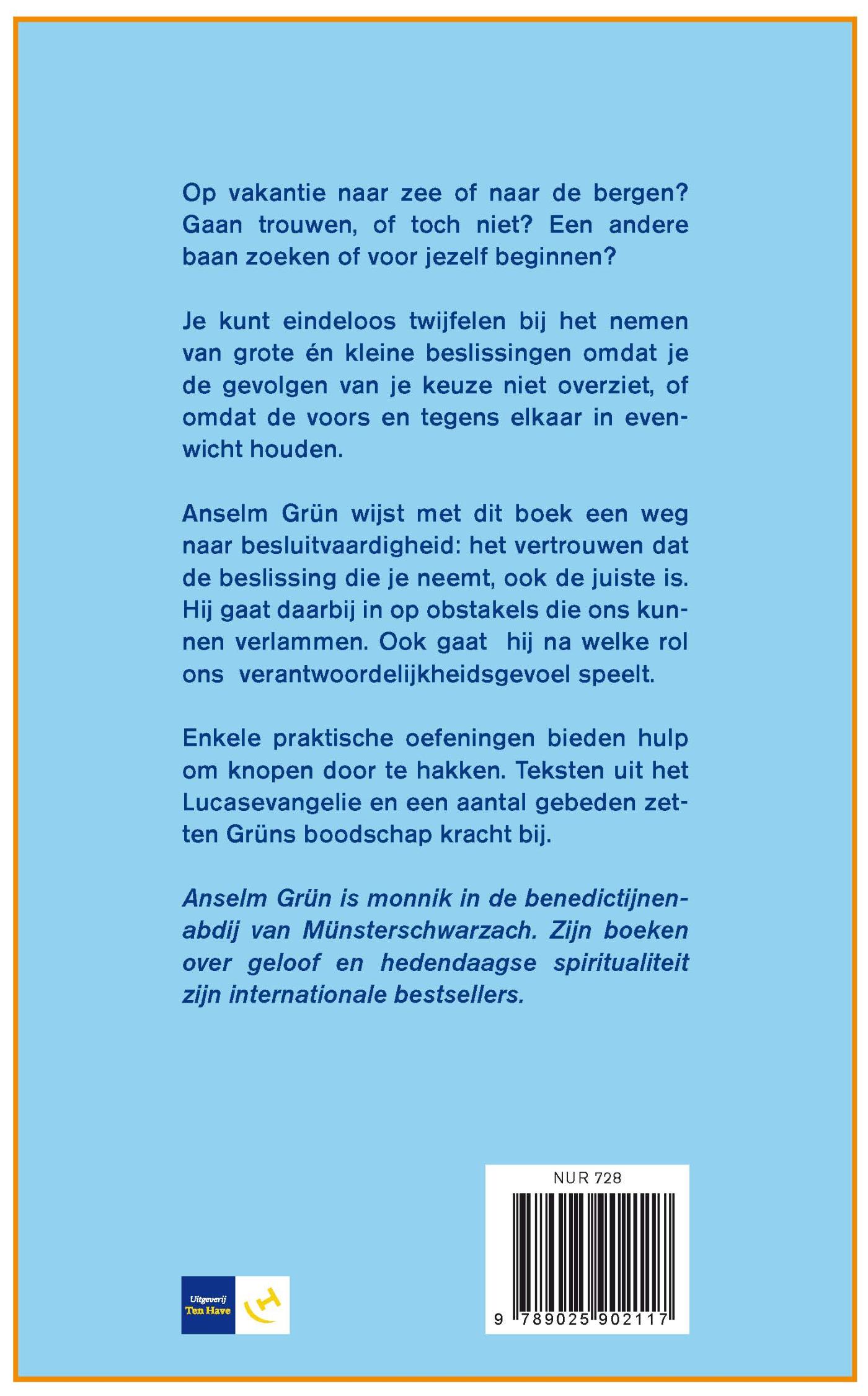 Achterkant van De moed om te beslissen