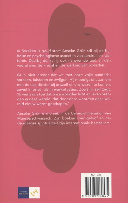 Achterkant van Spreken is goud