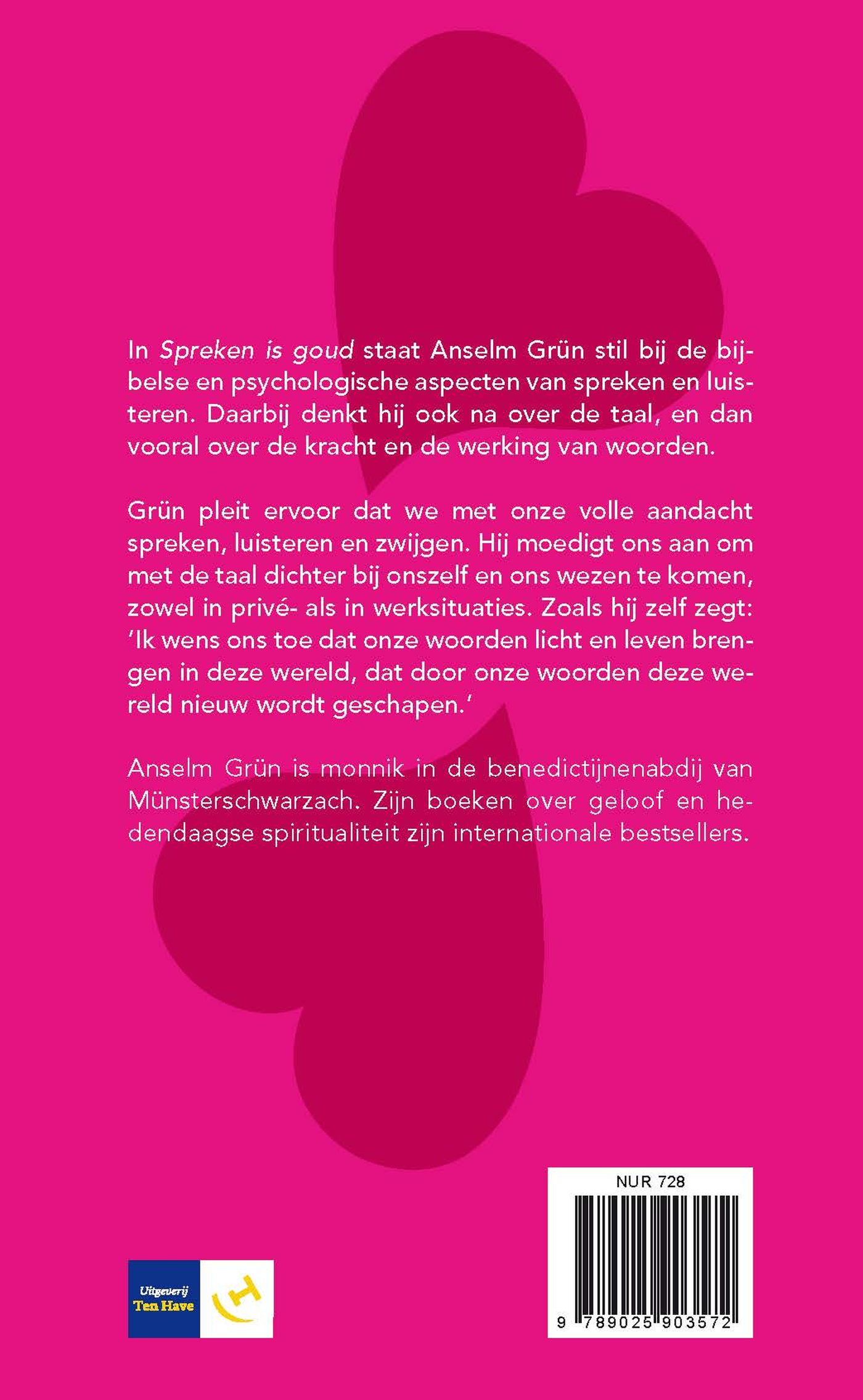 Achterkant van Spreken is goud