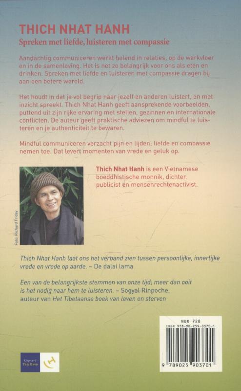 Achterkant van Spreken met liefde, luisteren met compassie