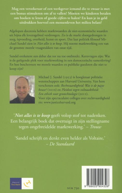Achterkant van Niet alles is te koop