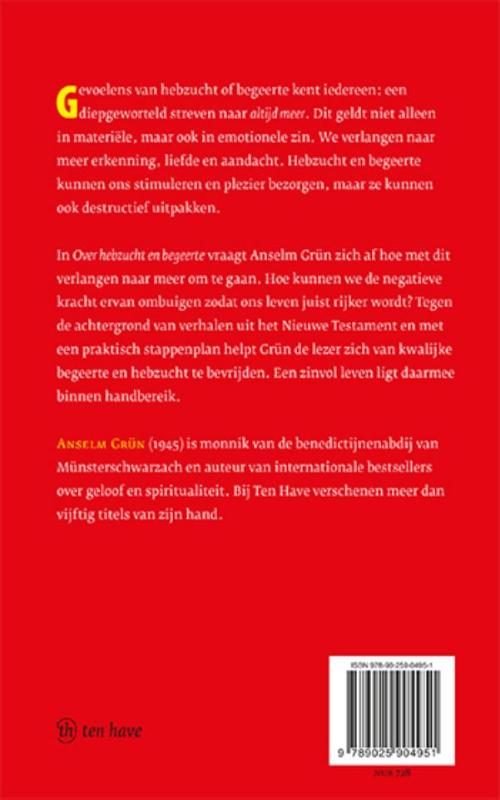 Achterkant van Over hebzucht en begeerte