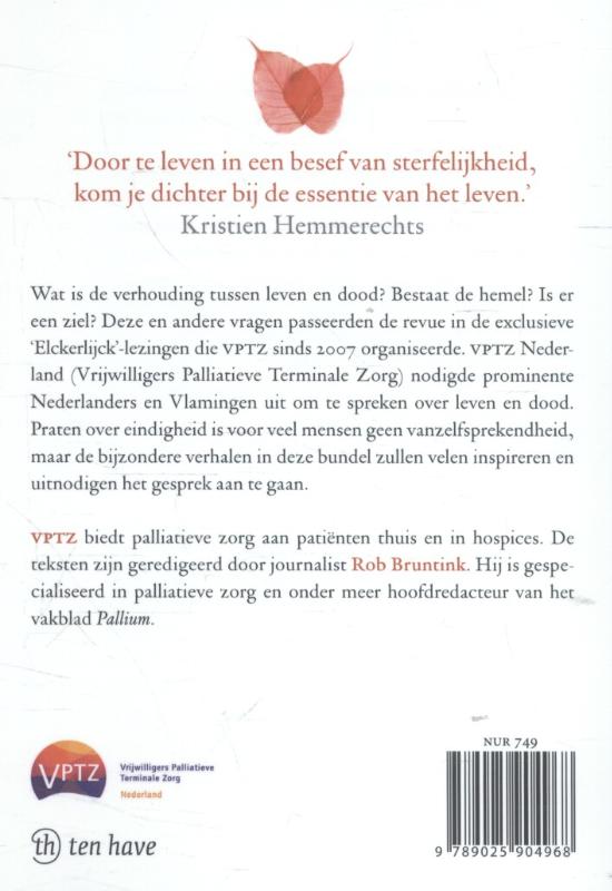 Achterkant van Over de dood gesproken