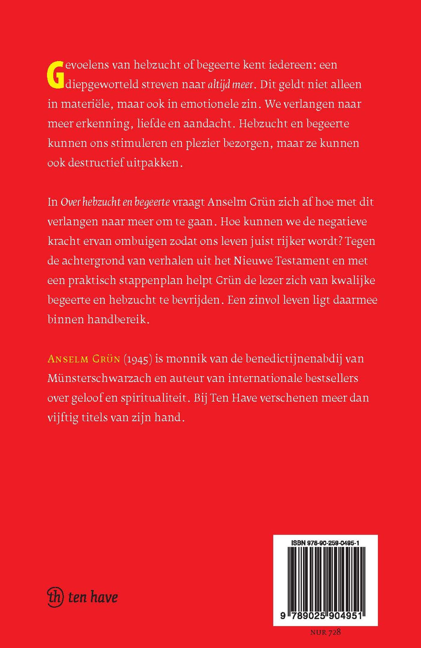 Achterkant van Over hebzucht en begeerte