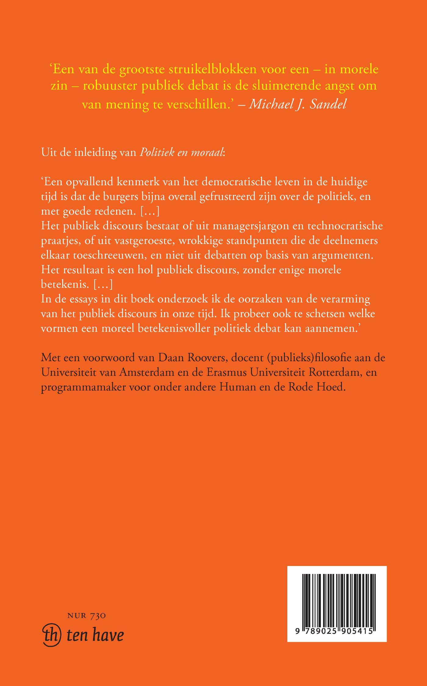 Achterkant van Politiek en moraal