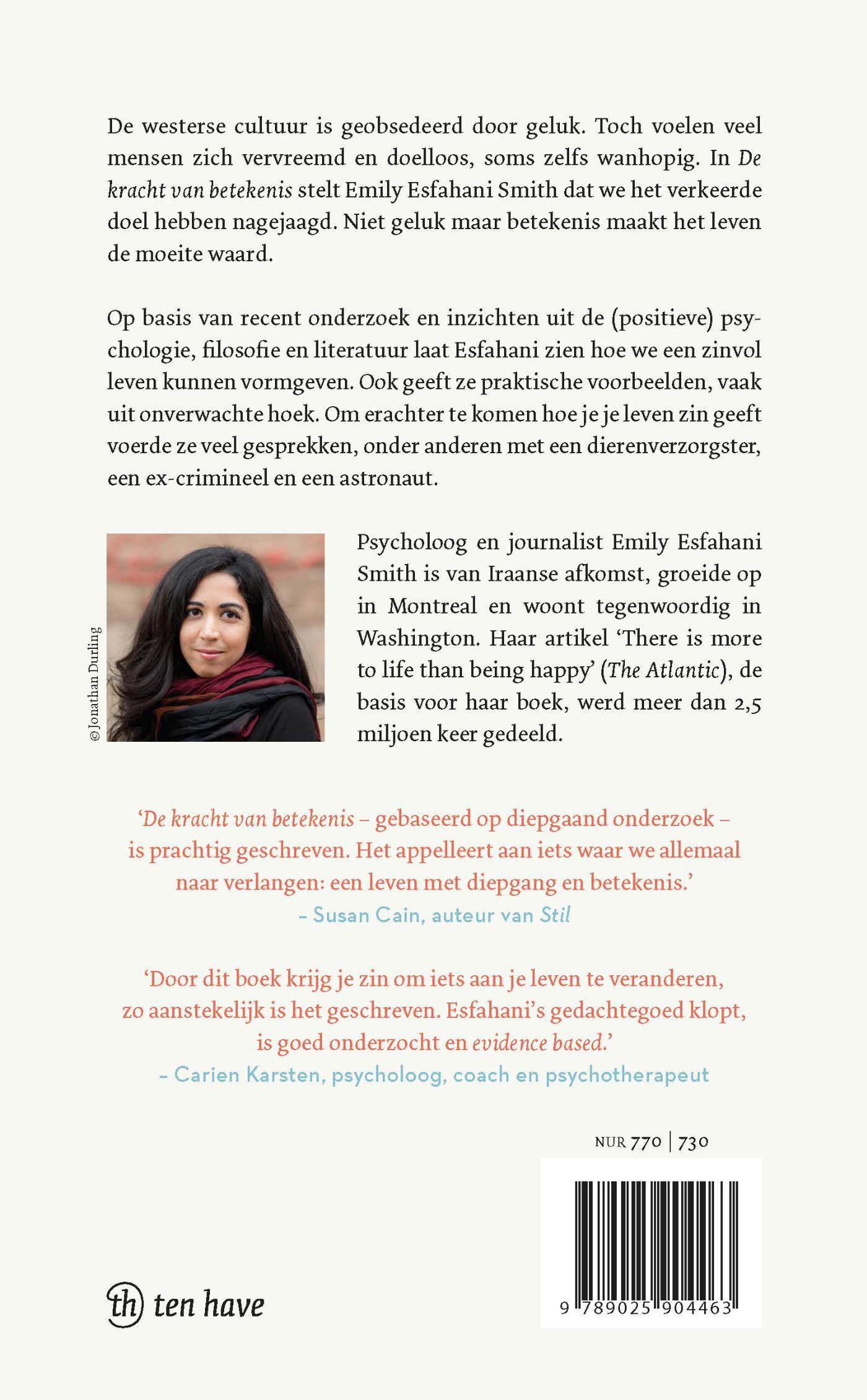 Achterkant van De kracht van betekenis