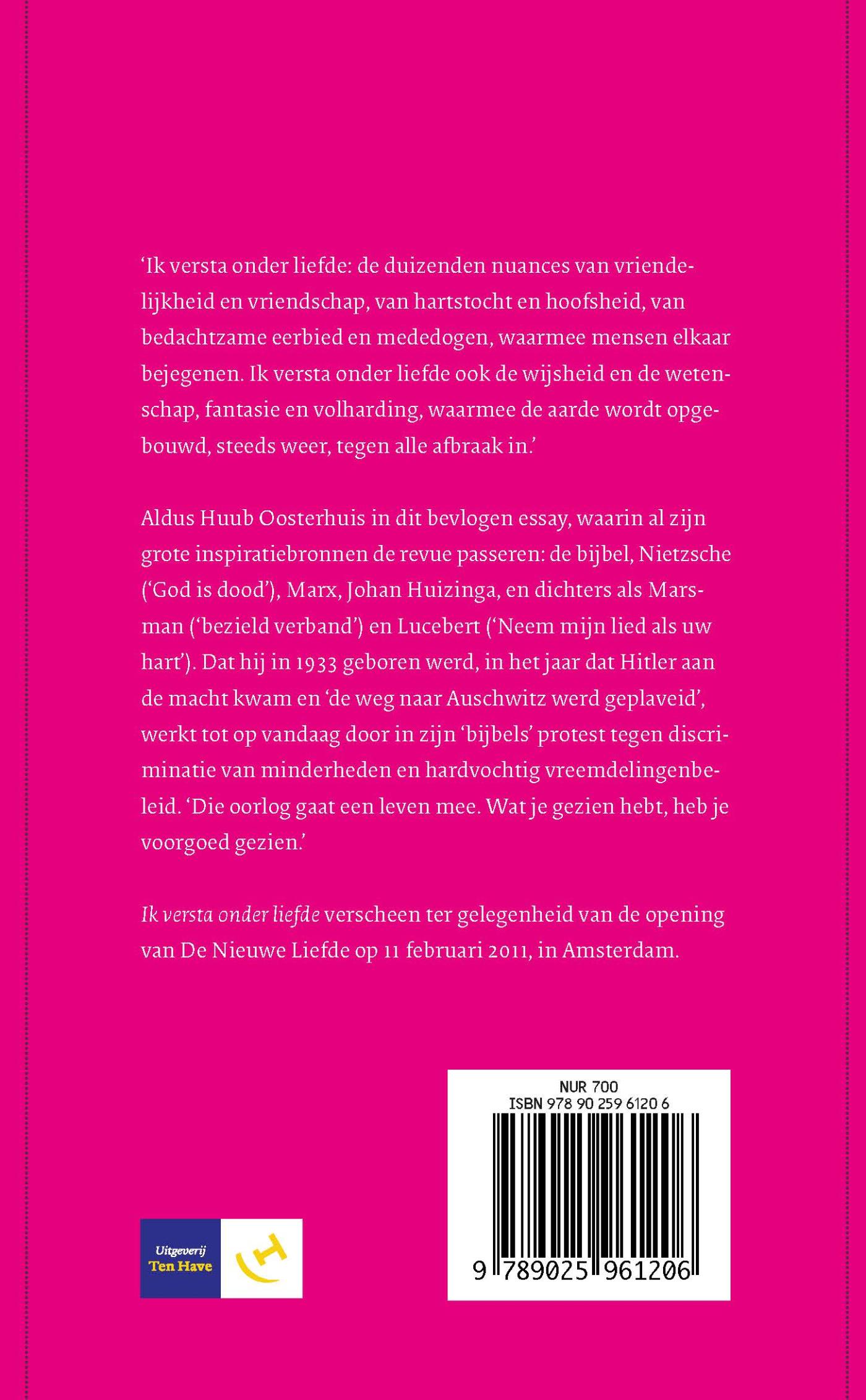 Achterkant van Ik versta onder liefde