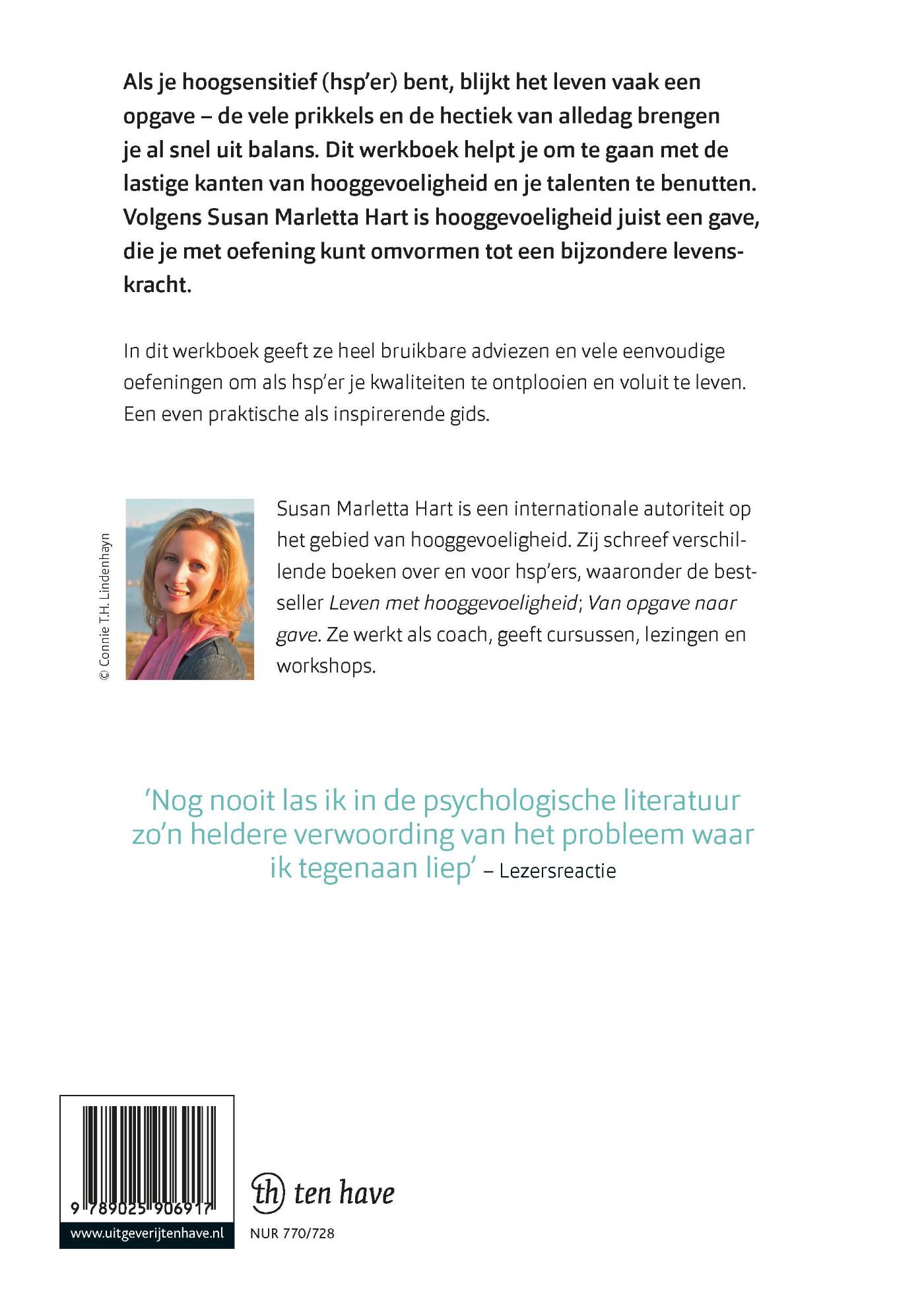 Achterkant van Leven met hooggevoeligheid - Het werkboek