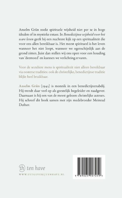 Achterkant van Benedictijnse wijsheid voor het ware leven