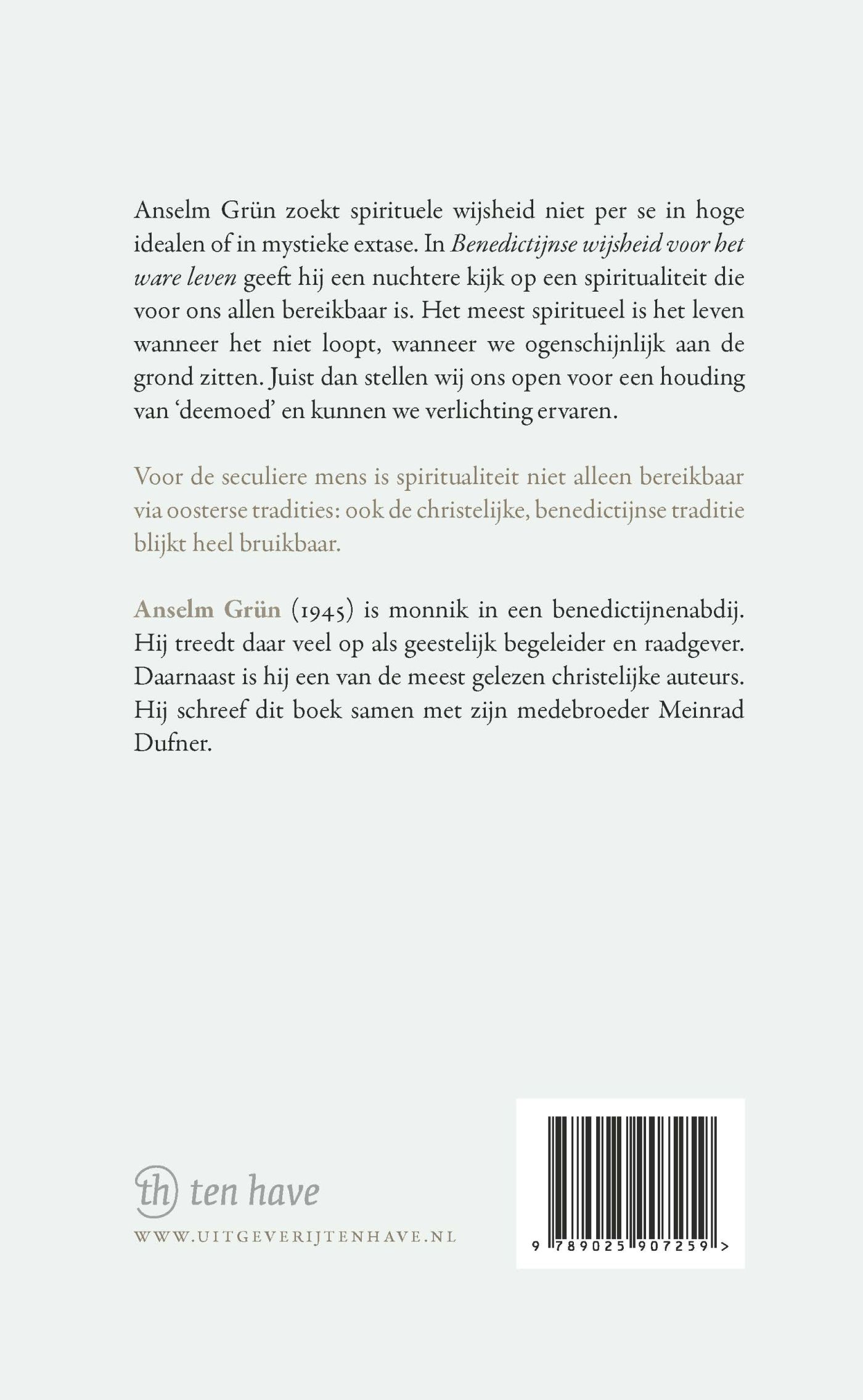Achterkant van Benedictijnse wijsheid voor het ware leven