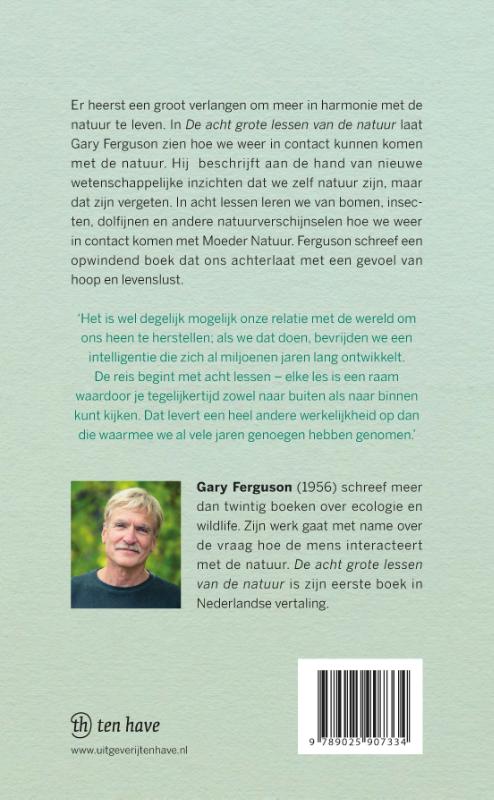 Achterkant van De acht grote lessen van de natuur