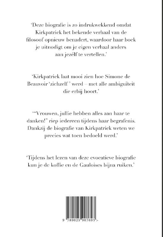 Achterkant van Simone de Beauvoir