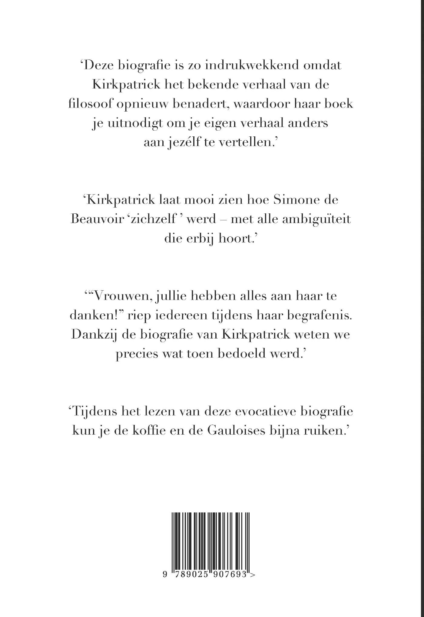 Achterkant van Simone de Beauvoir
