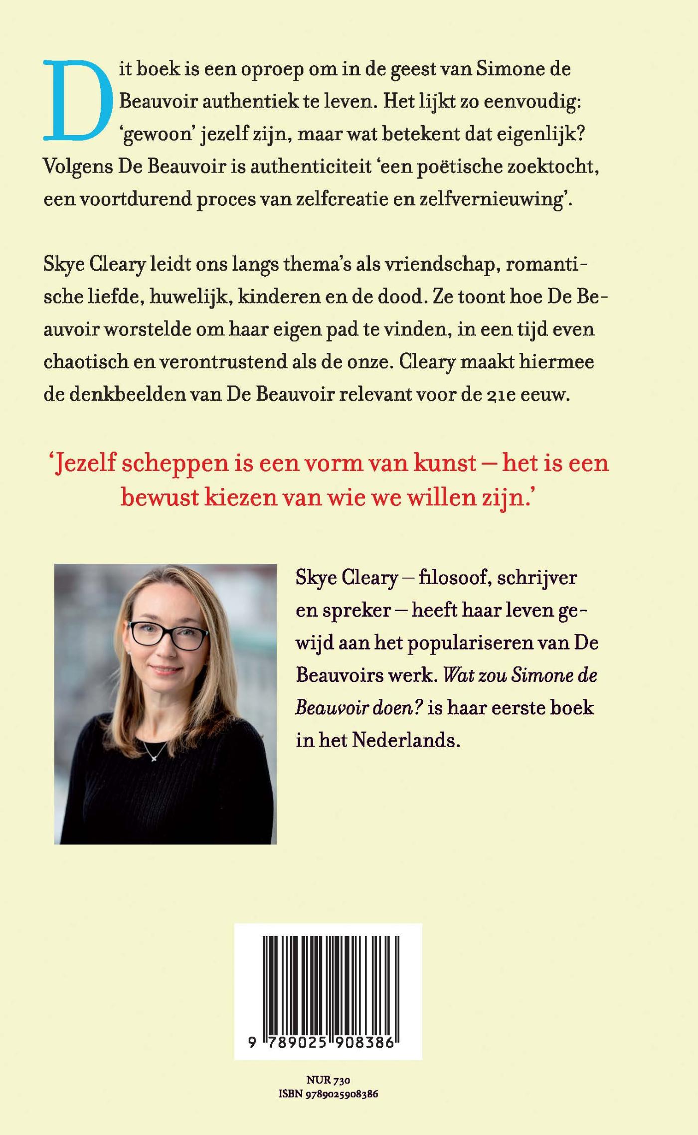 Achterkant van Wat zou Simone de Beauvoir doen
