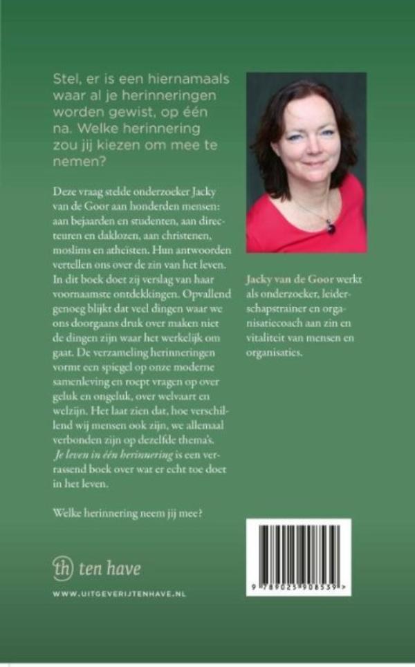 Achterkant van Je leven in één herinnering