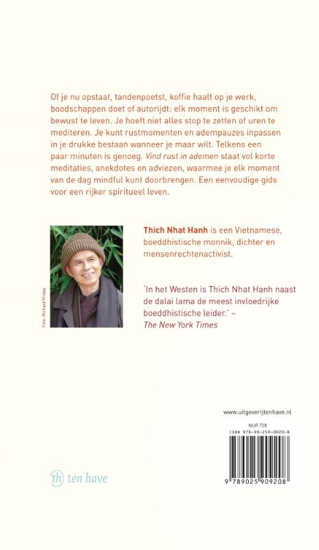 Achterkant van Vind rust in ademen