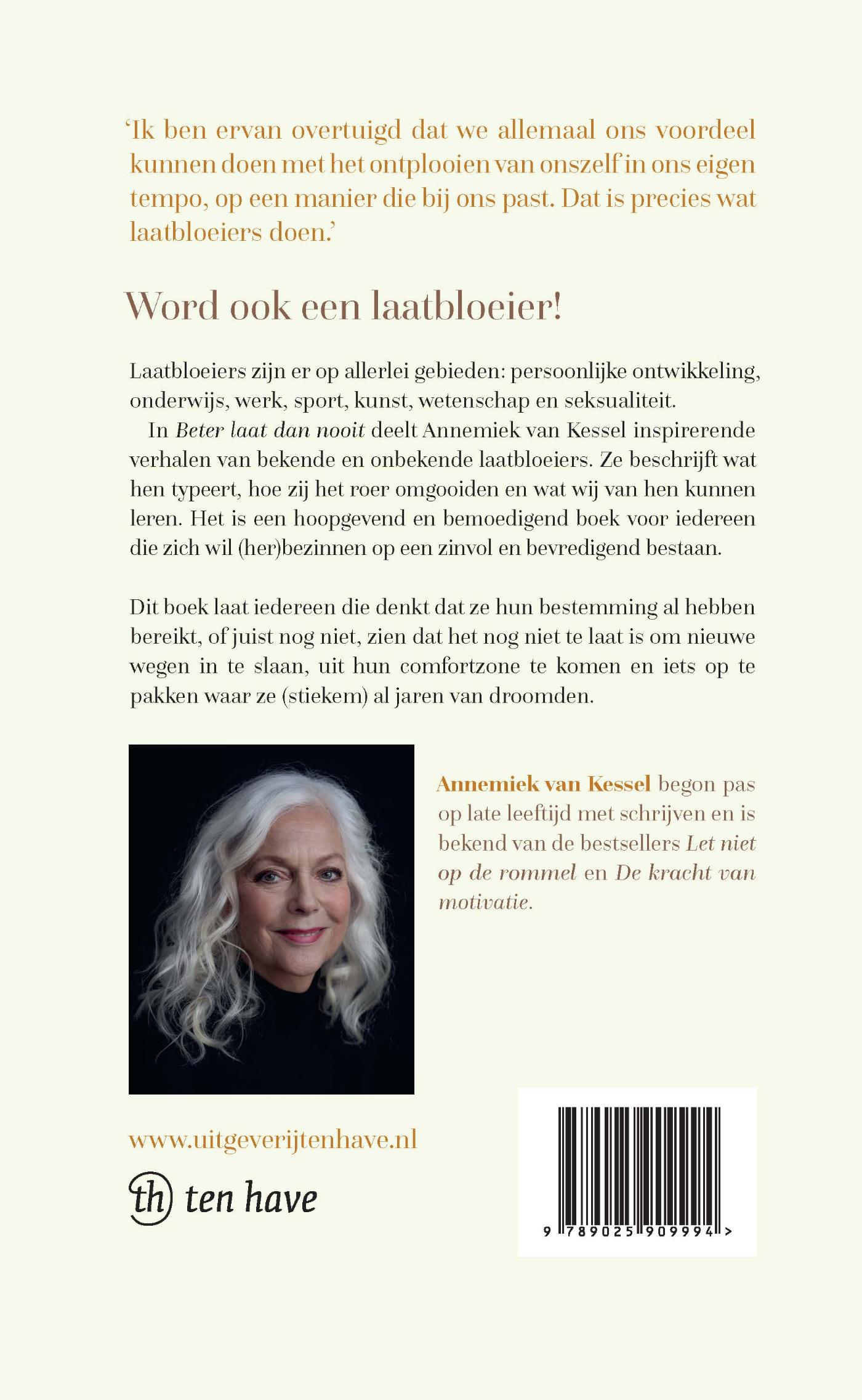 Achterkant van Beter laat dan nooit