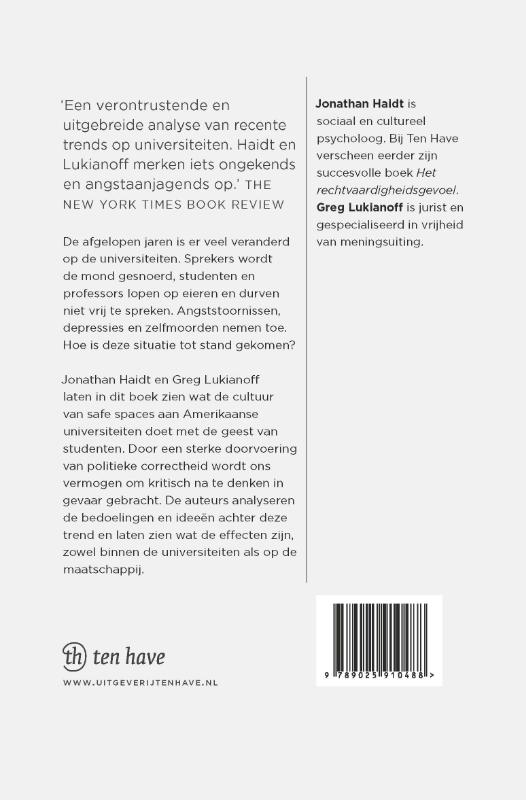 Achterkant van De betutteling van de Amerikaanse geest