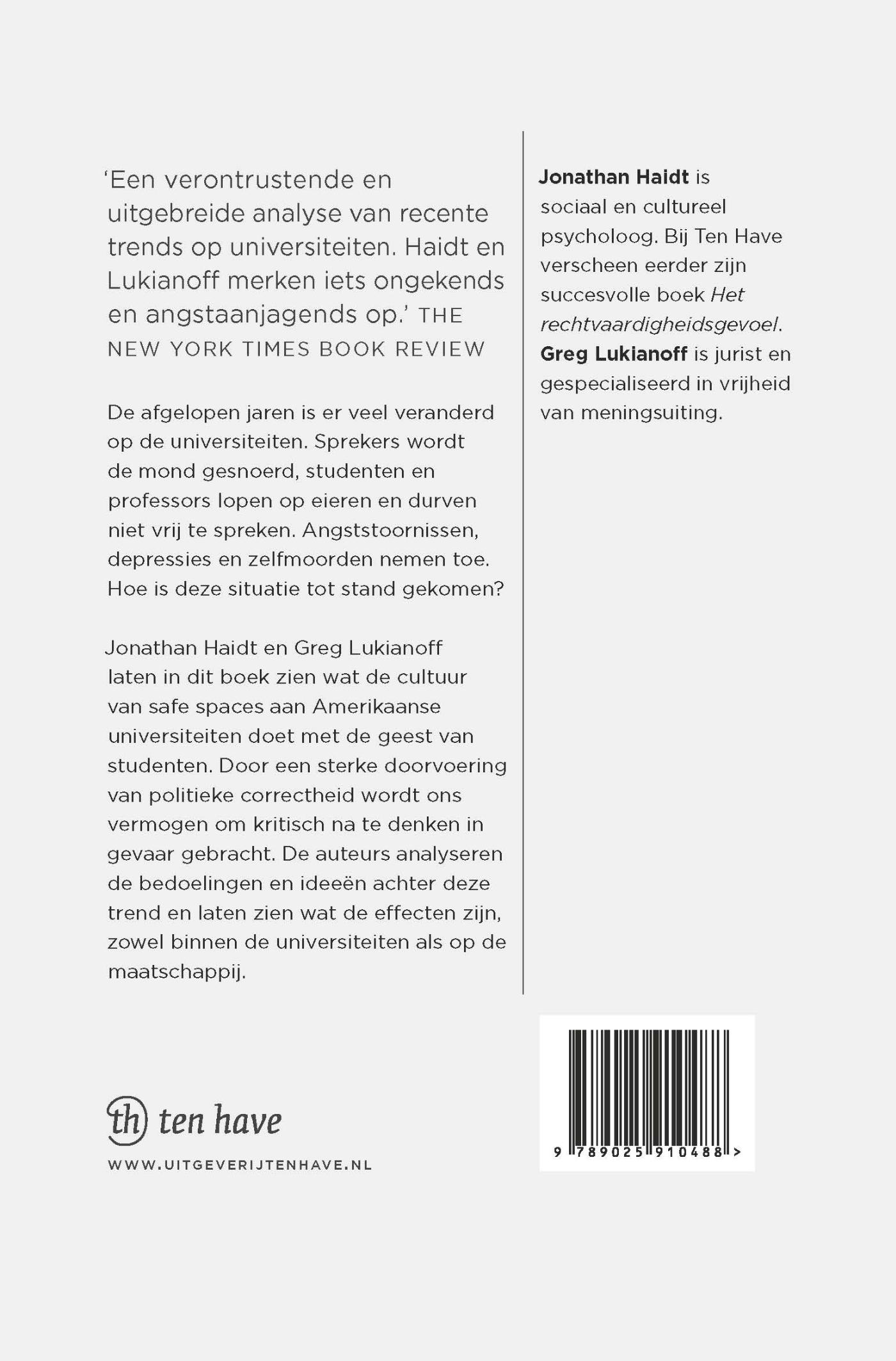 Achterkant van De betutteling van de Amerikaanse geest