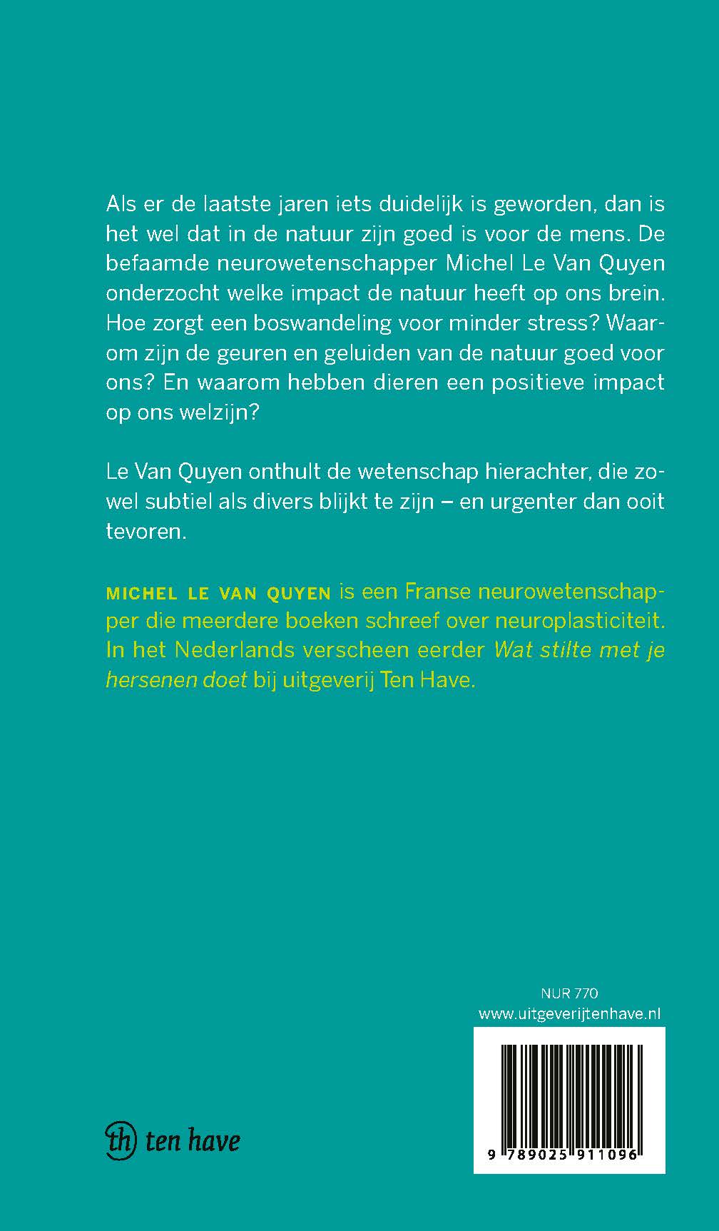 Achterkant van Waarom natuur goed voor je hersenen is
