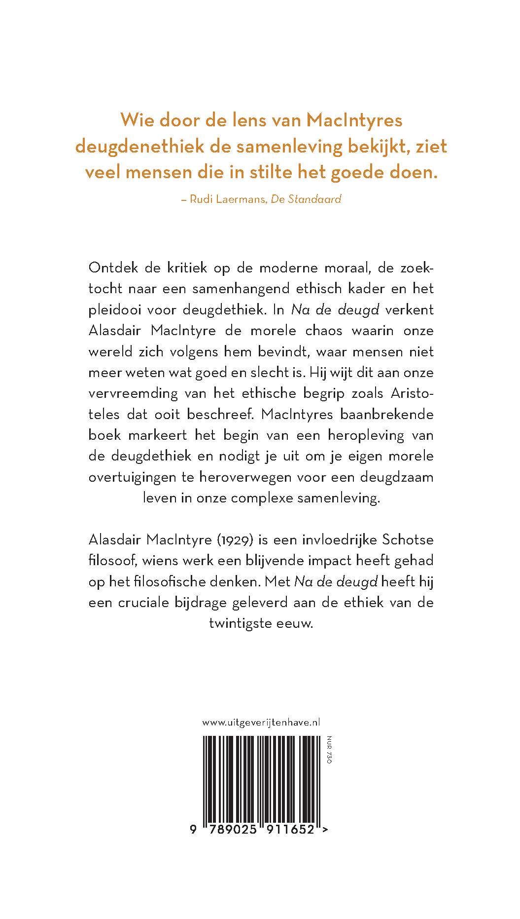 Achterkant van Na de deugd