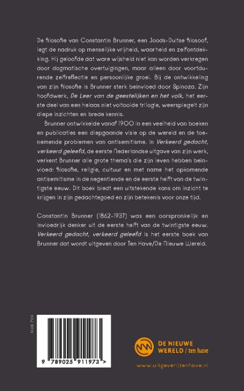 Achterkant van Verkeerd gedacht, verkeerd geleefd