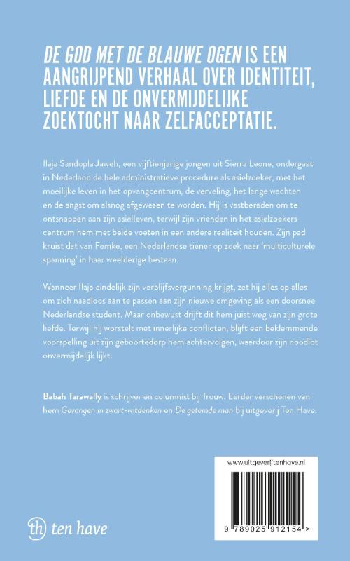 Achterkant van De god met de blauwe ogen