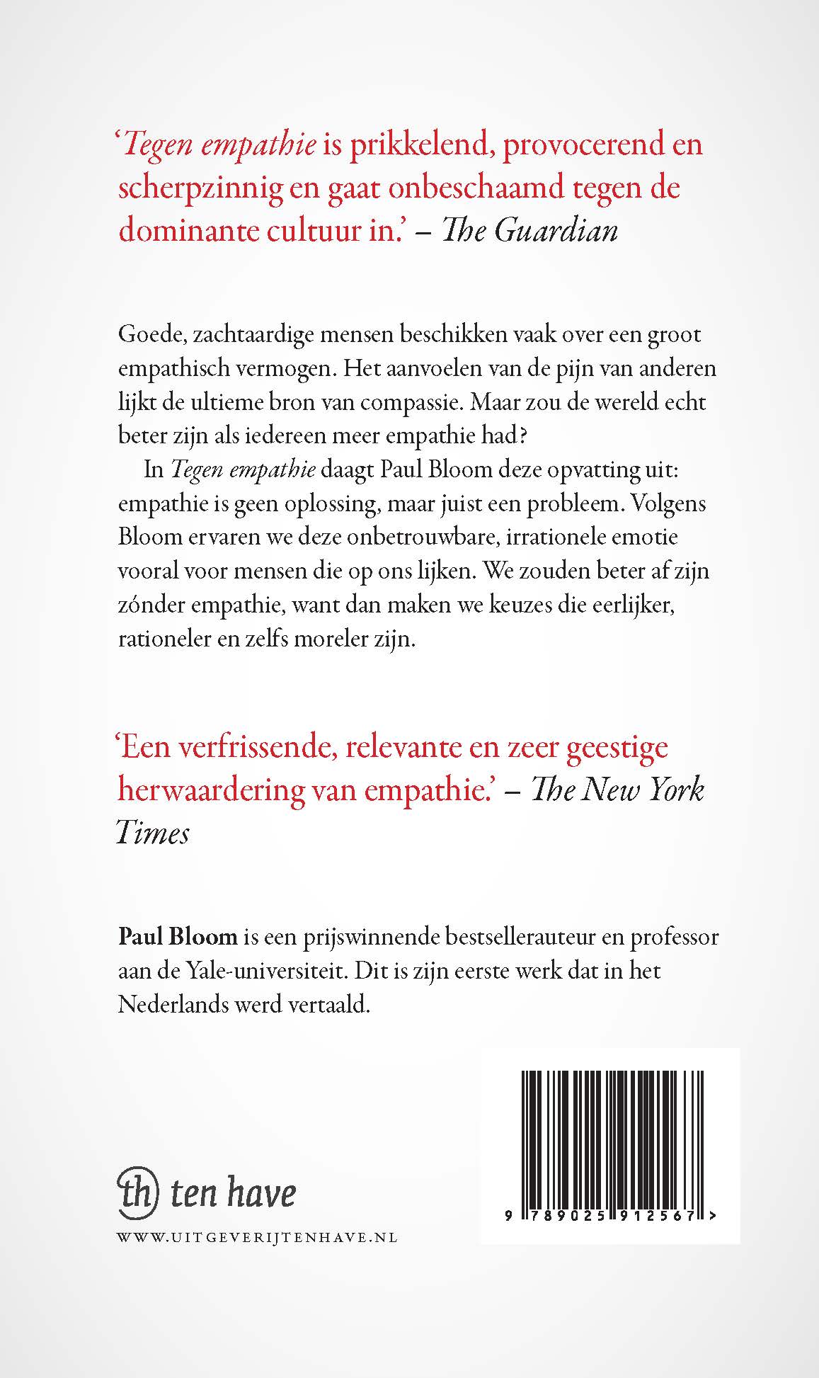 Achterkant van Tegen empathie