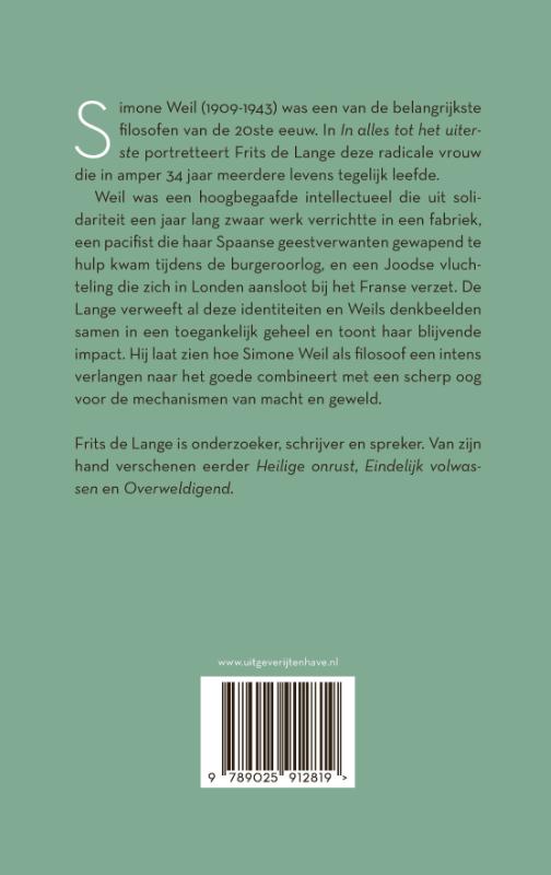 Achterkant van In alles tot het uiterste