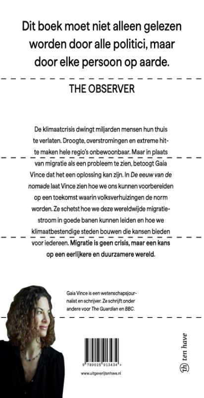 Achterkant van De eeuw van de nomade