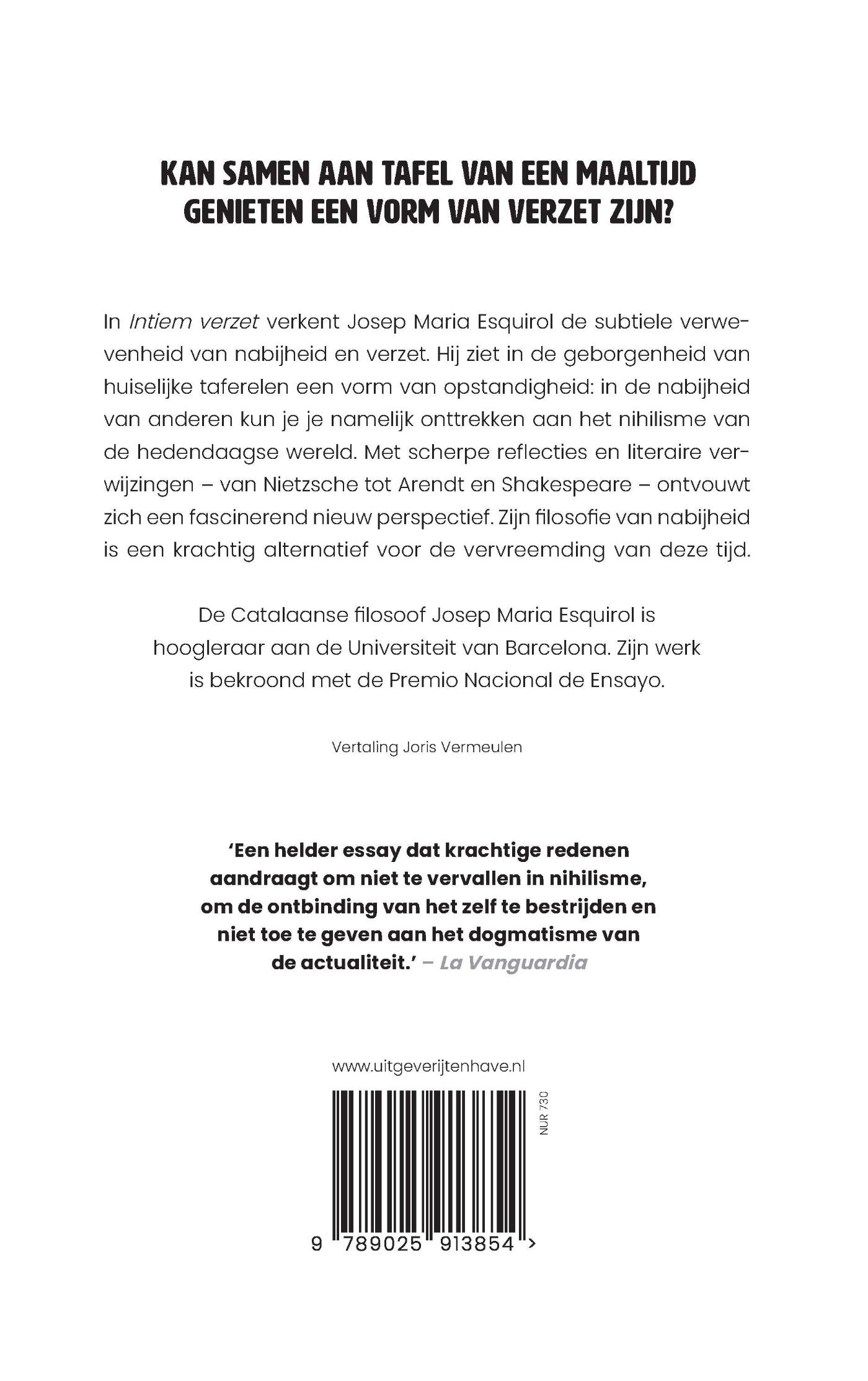 Achterkant van Intiem verzet