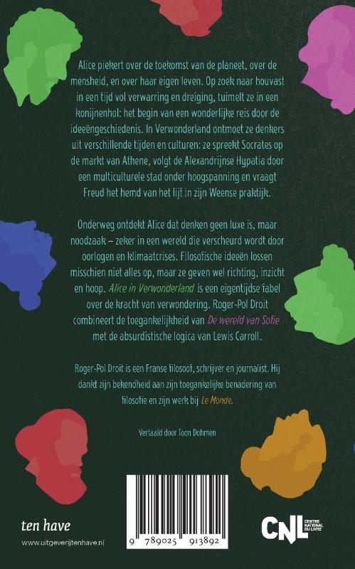 Achterkant van Alice in verwonderland
