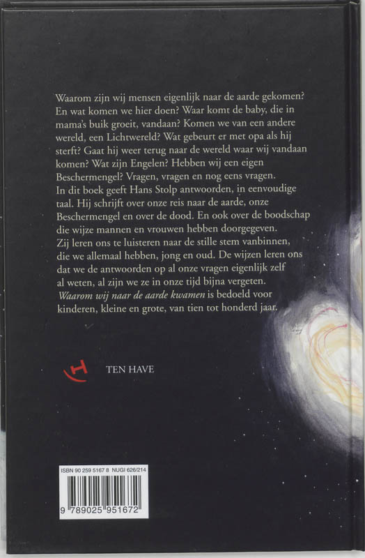 Achterkant van Waarom wij naar de aarde kwamen