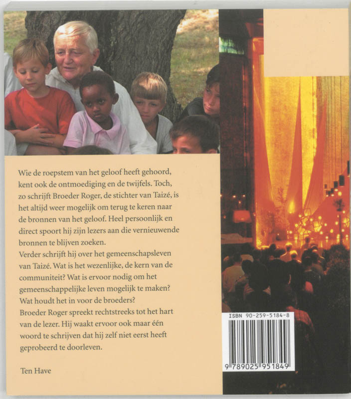 Achterkant van De bronnen van Taize