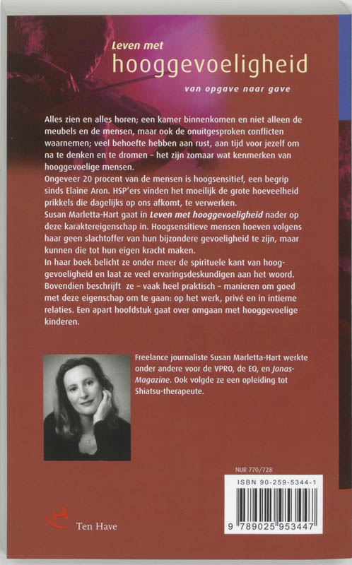 Achterkant van Leven met hooggevoeligheid