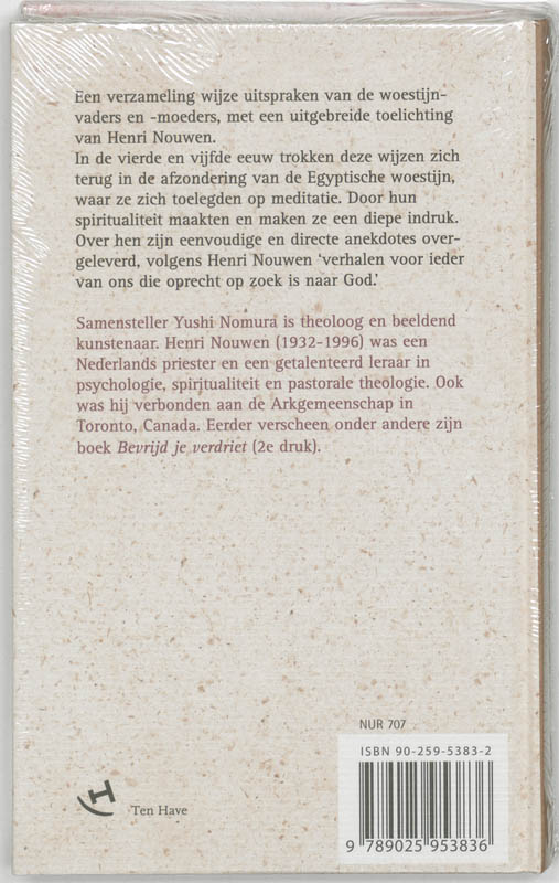 Achterkant van Wijsheid uit de woestijn