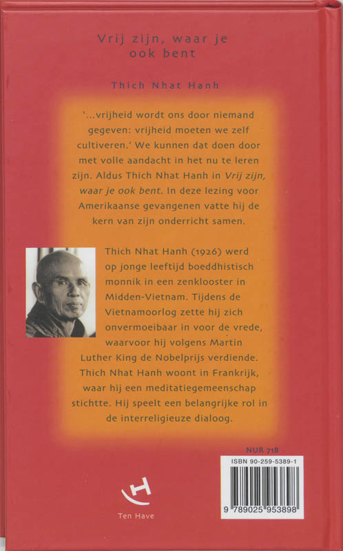 Achterkant van Vrij zijn, waar je ook bent