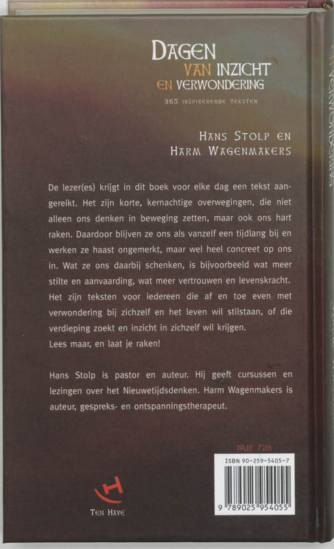 Achterkant van Dagen van inzicht en verwondering