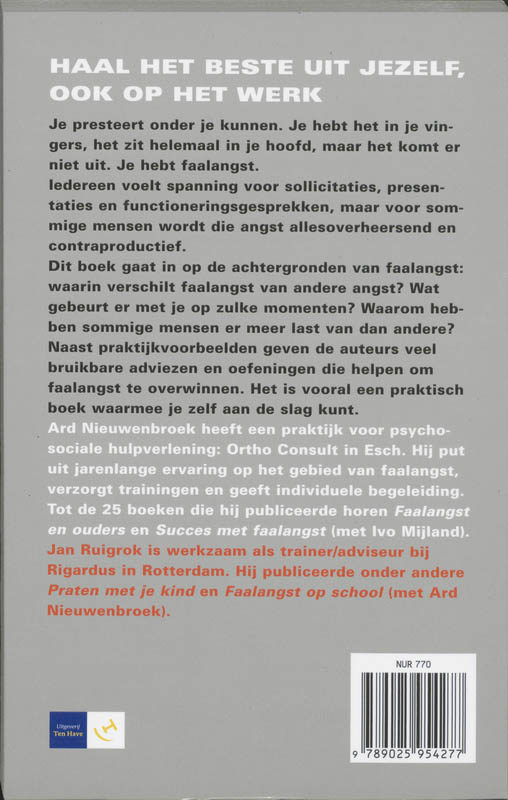 Achterkant van Overwin je faalangst
